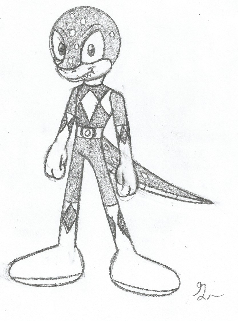 Sonic red ranger the t rex sketch by lol on