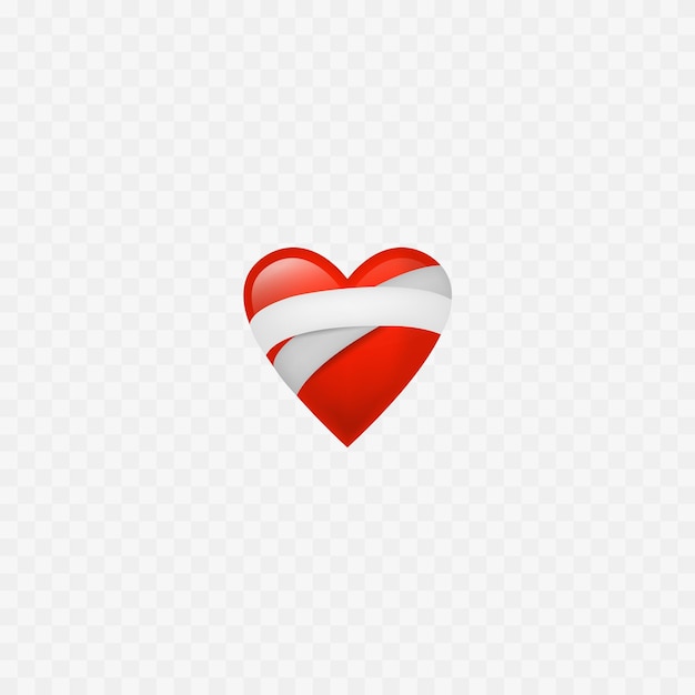 Premium vector adhesive tape red heart emoji healing vector illustration