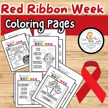 Red ribbon week coloring page tpt