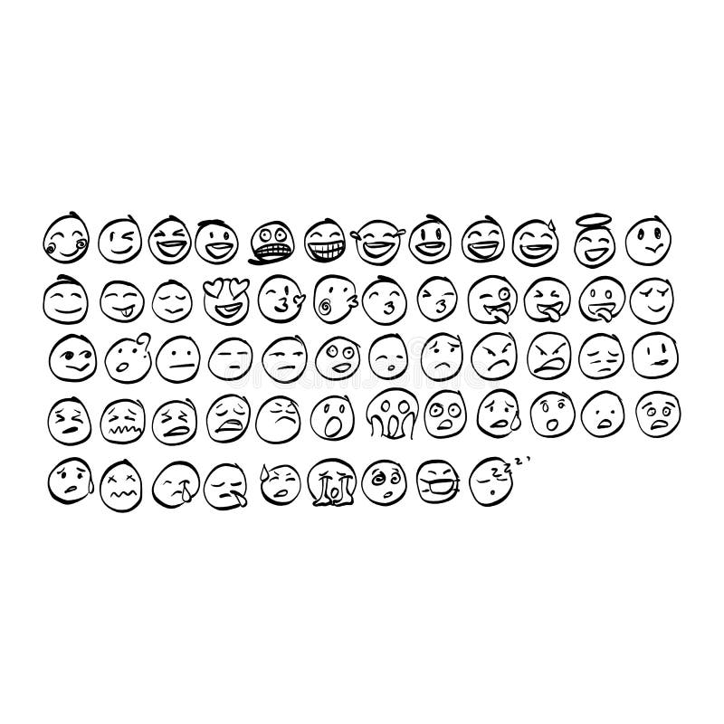 Emoticons black white stock illustrations â emoticons black white stock illustrations vectors clipart