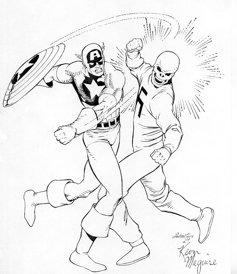 Captain america vs the red skull kevin maguire joe rubinstein in michael rankinss those who oppose this shield must yield captain america art ic art gallery room