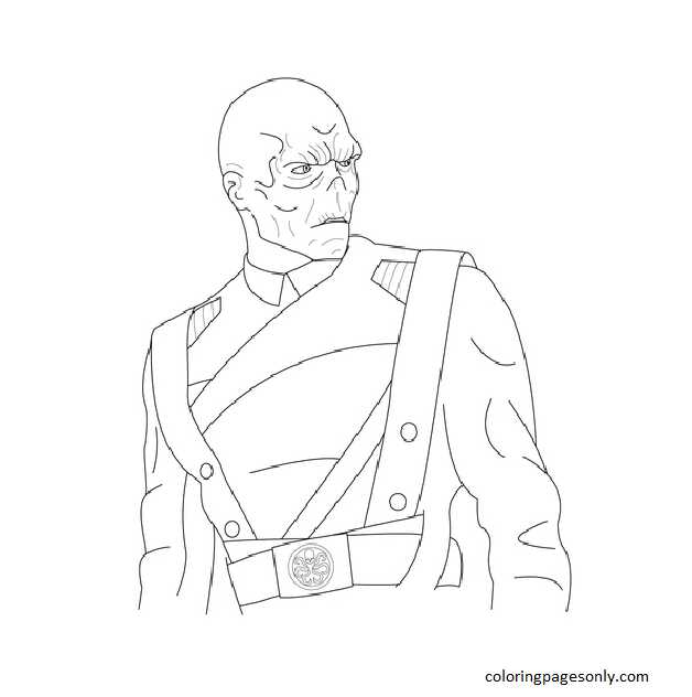 Red skull coloring page
