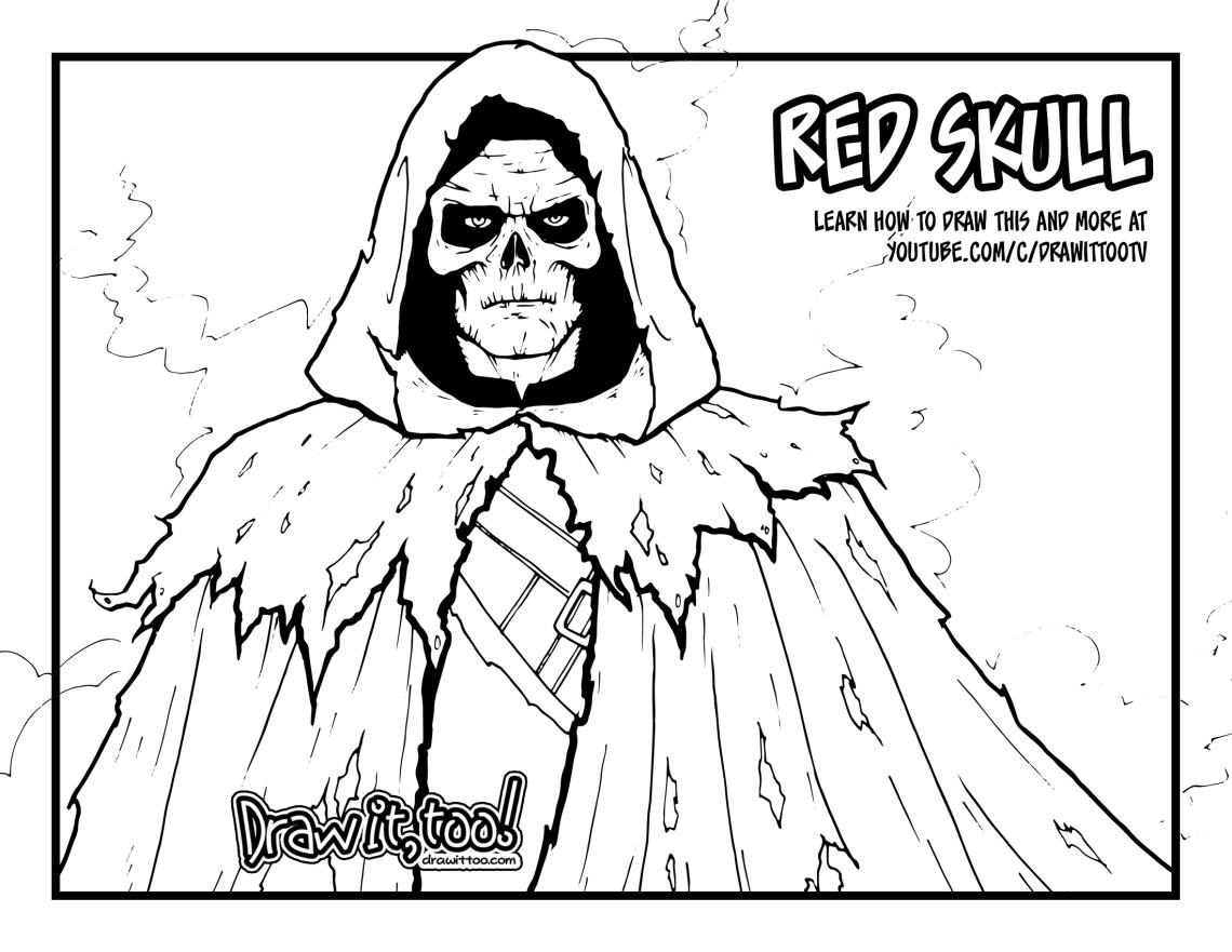 How to draw the red skull avengers infinity war drawing tutorial