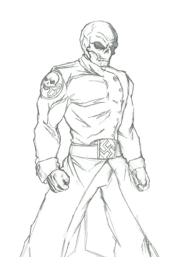 Coloring pages red skull printable for kids adults free