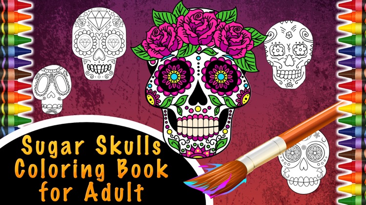 Sugar skulls coloring book for adult