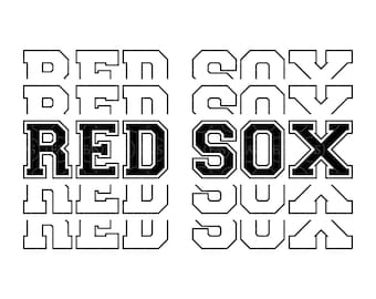Stacked red sox svg go red sox svg run red sox red sox team svg sport jersey font vector cut file cricut pdf png dxf eps