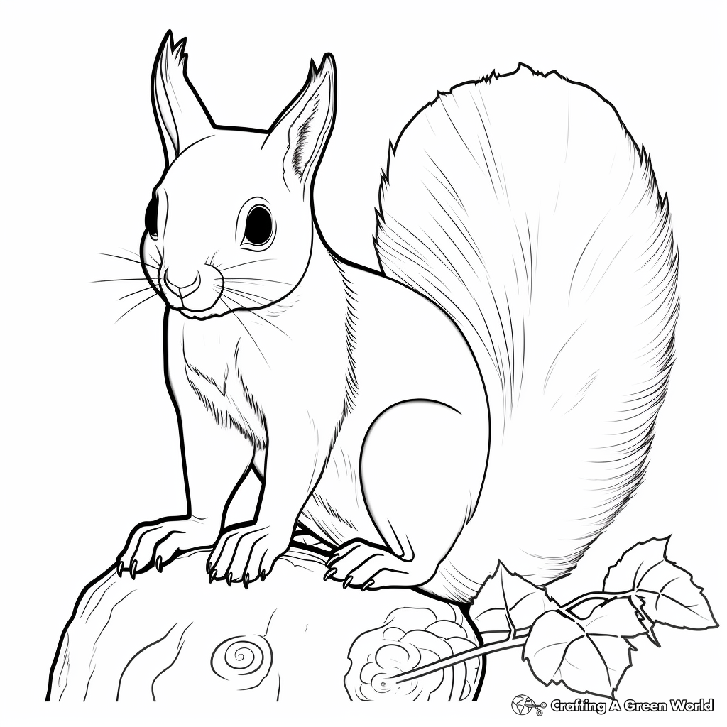 Red squirrel coloring pages