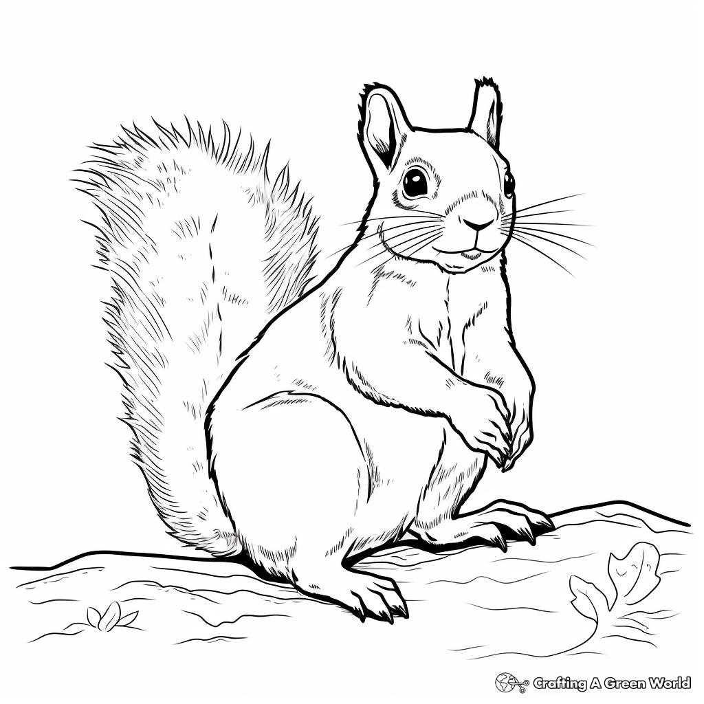 Red squirrel coloring pages