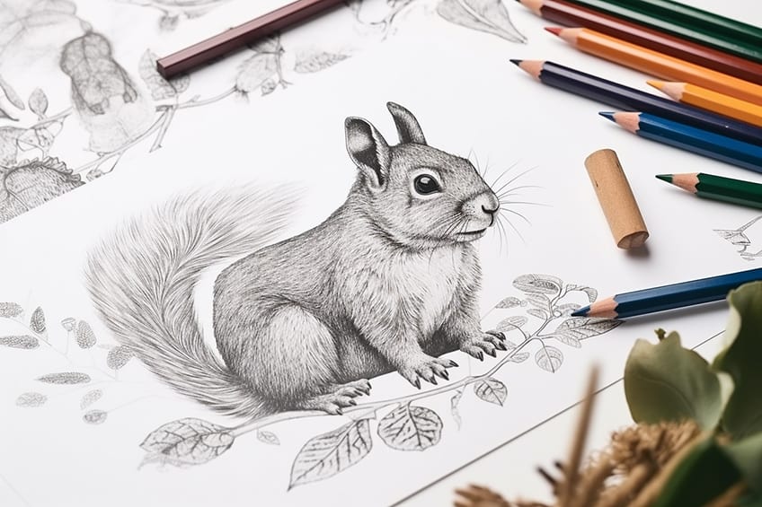 Squirrel coloring pages