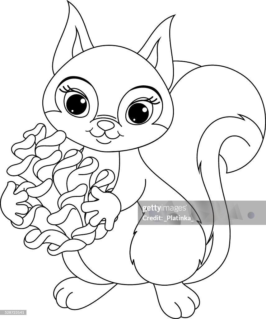 Squirrel coloring page high