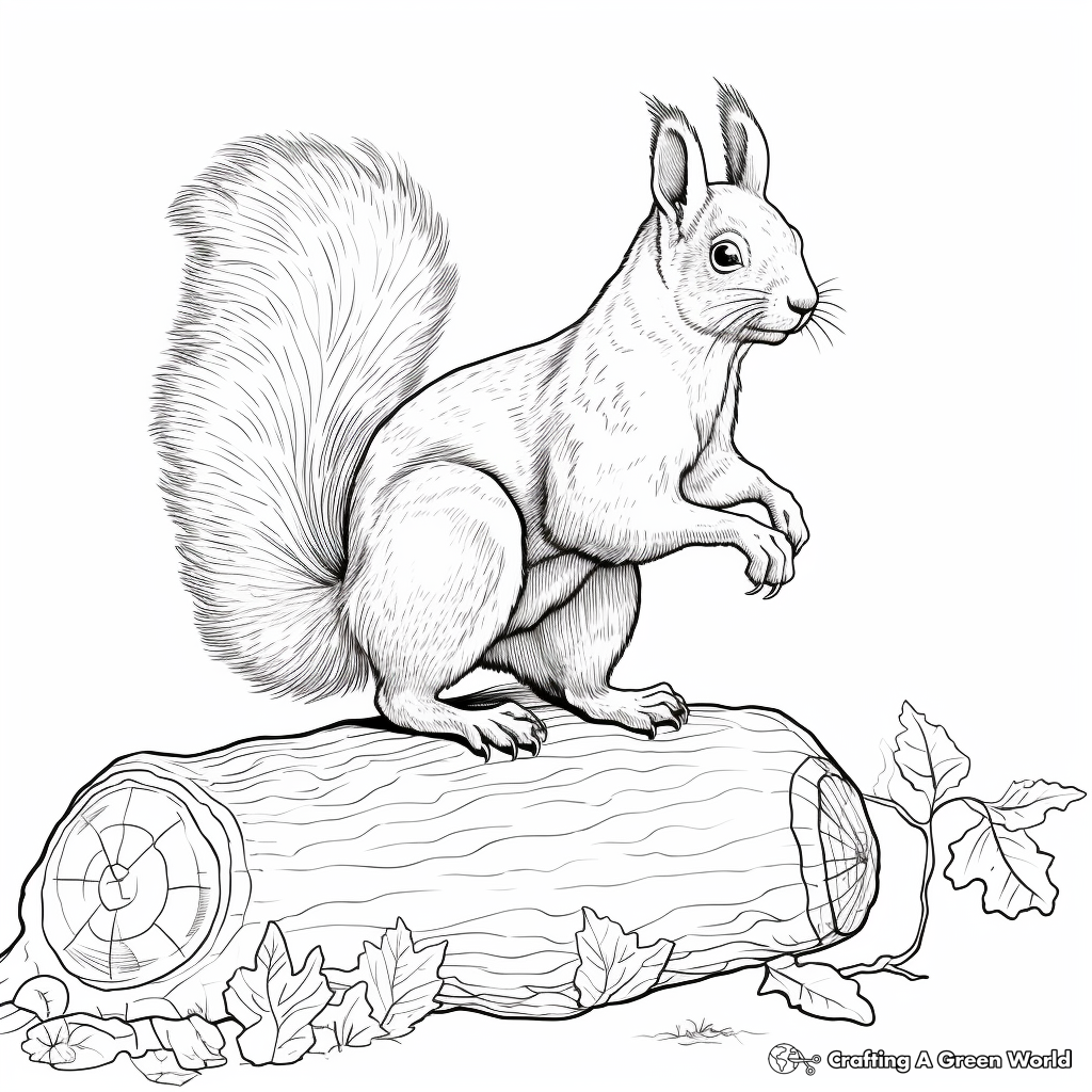 Red squirrel coloring pages