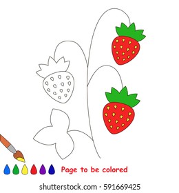 Small red wild strawberry coloring book stock vector royalty free