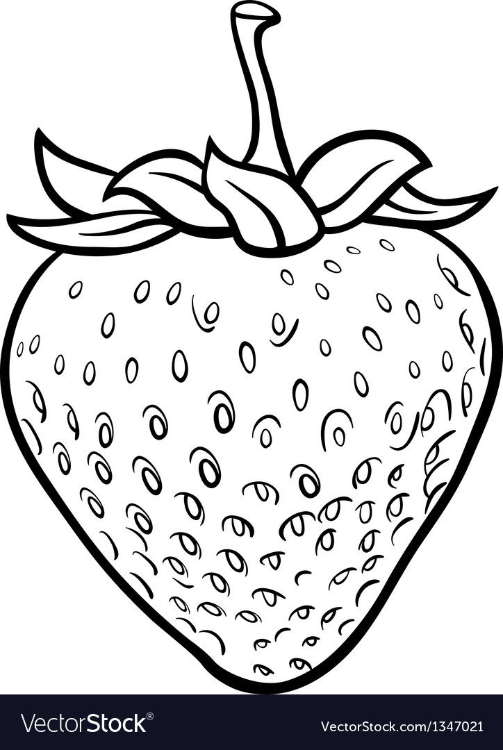 Black and white cartoon illustration of strawberry fruit food object for coloring book download a free â fruit coloring pages strawberry drawing coloring books