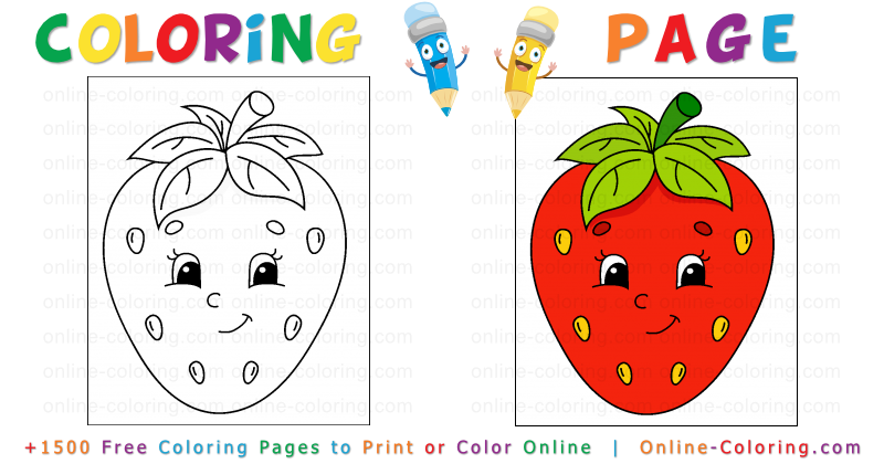 Strawberry free online coloring page