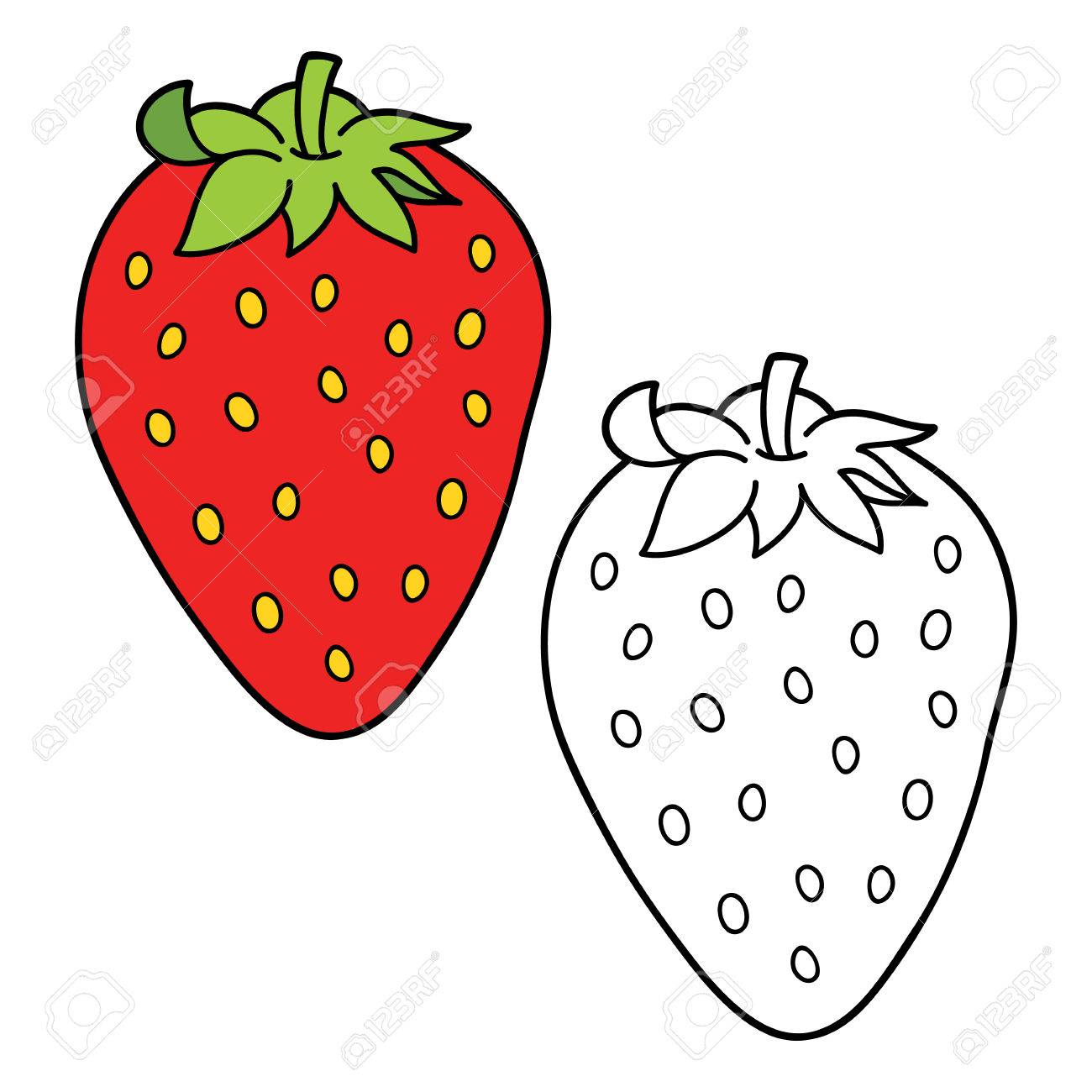 Vector illustration coloring page of cartoon strawberry for children coloring and scrap book royalty free svg cliparts vectors and stock illustration image