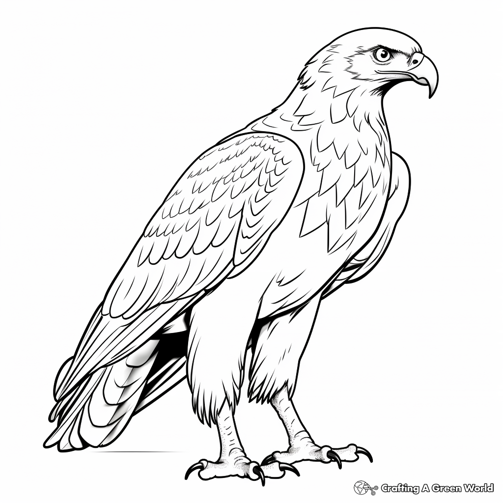 Red tailed hawk coloring pages