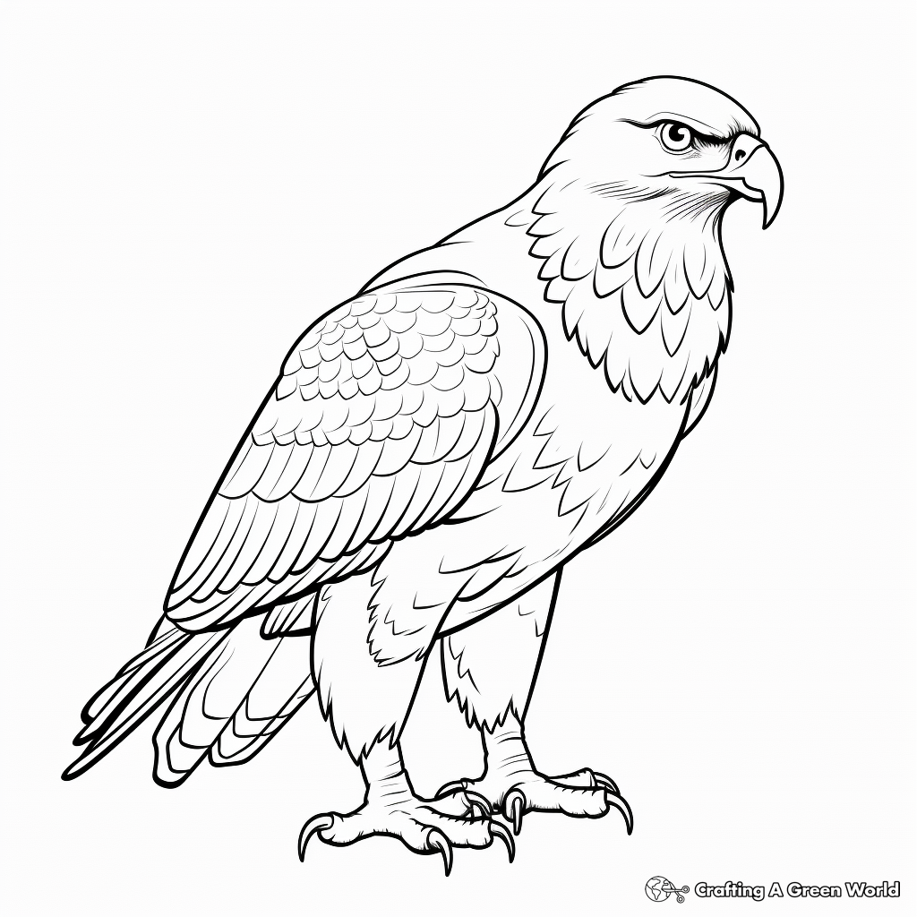 Red tailed hawk coloring pages
