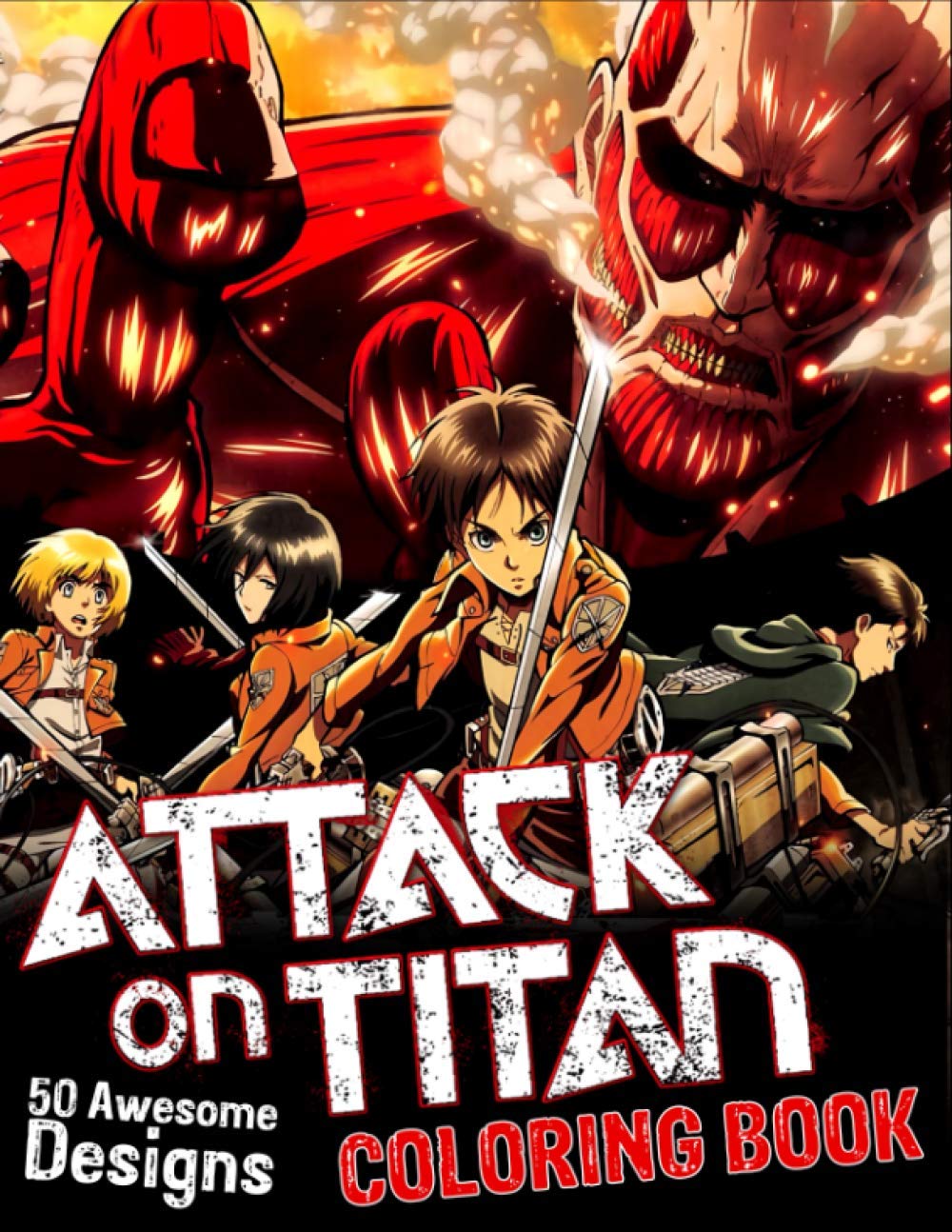 Attack on titan coloring book giant pages to inspire creativity and relaxation amazing gift for adults boys and girls all anime lovers by timothy jones