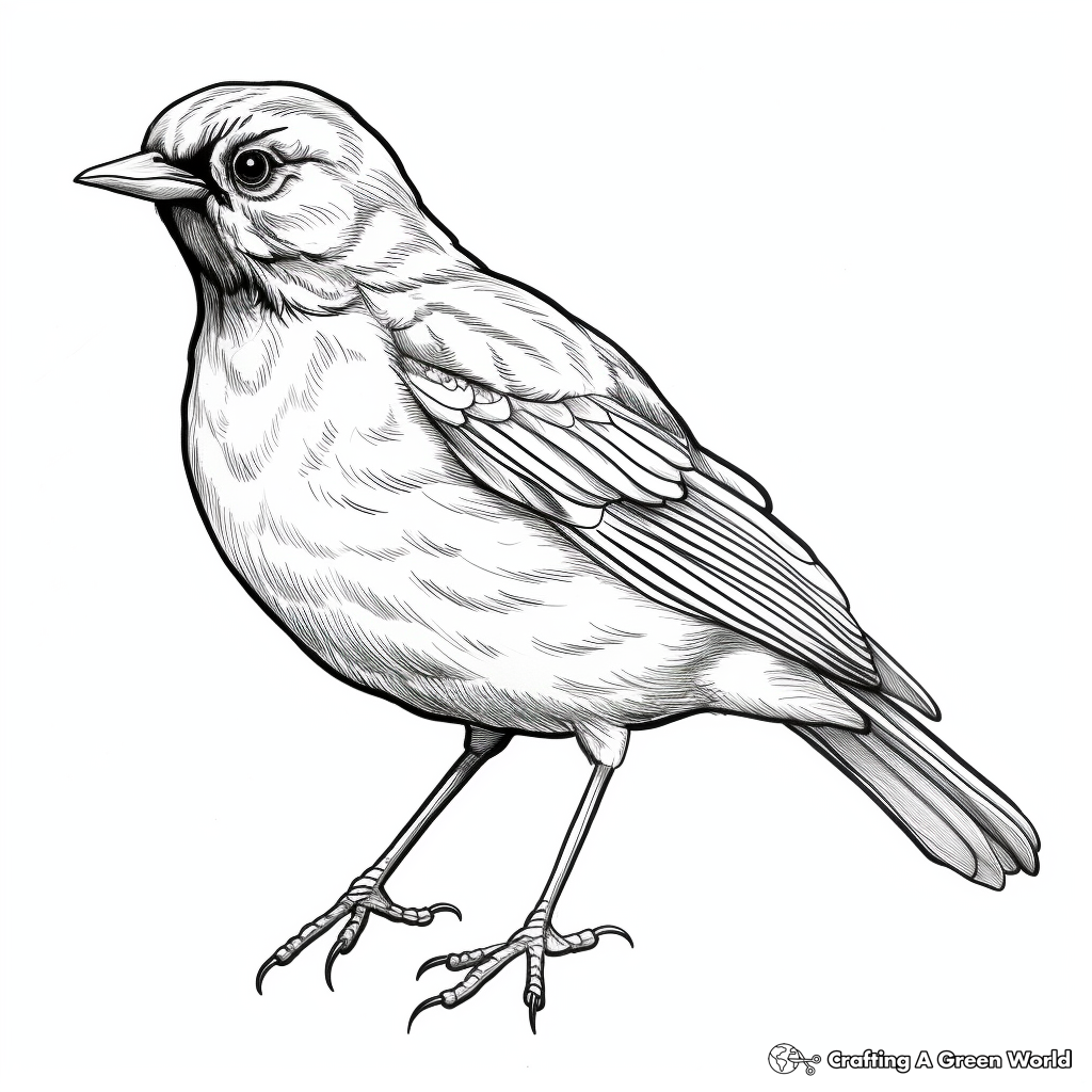 Red winged blackbird coloring pages