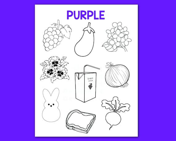 Color by category coloring pages red object coloring page orange coloring page yellow objects green coloring page blue and purple color