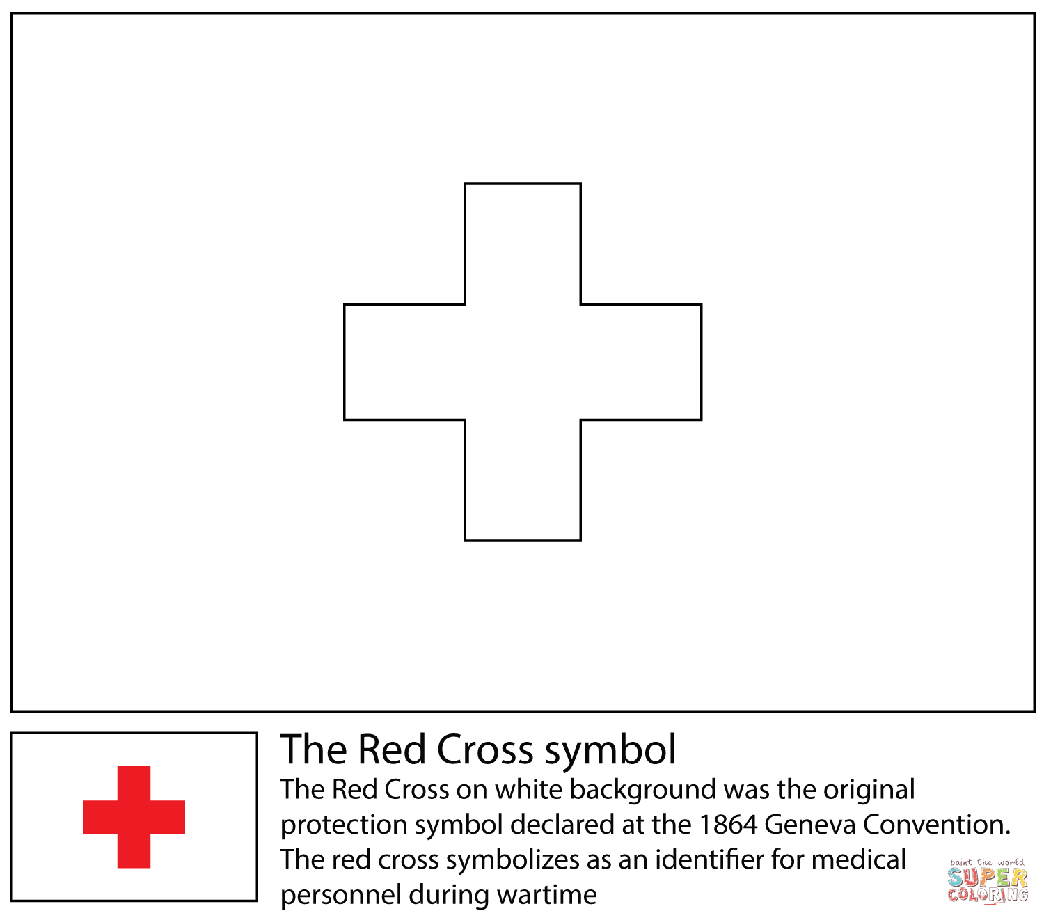 Red cross symbol coloring page free printable coloring pages