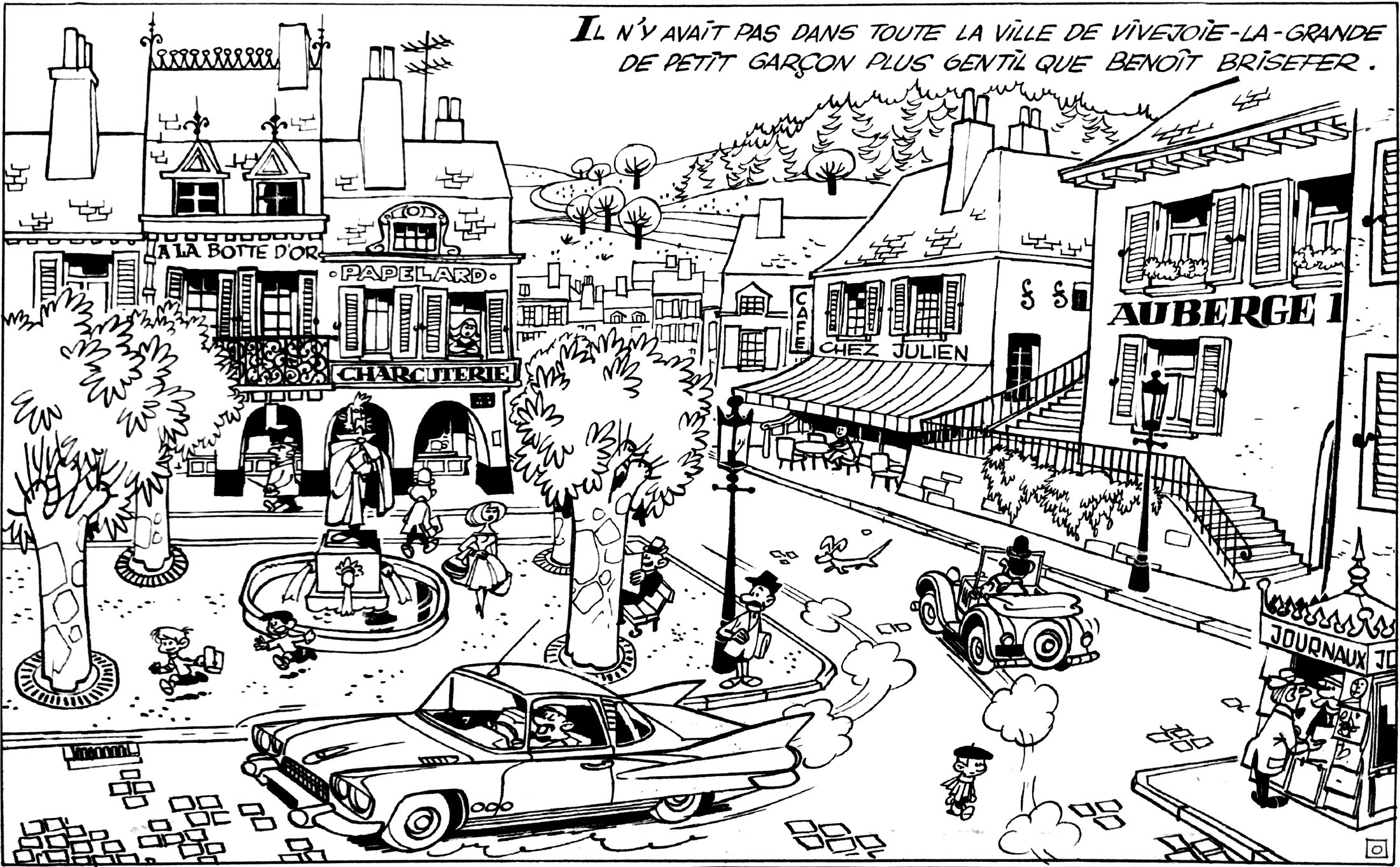 Benoit brisefer red taxis rouges original drawing