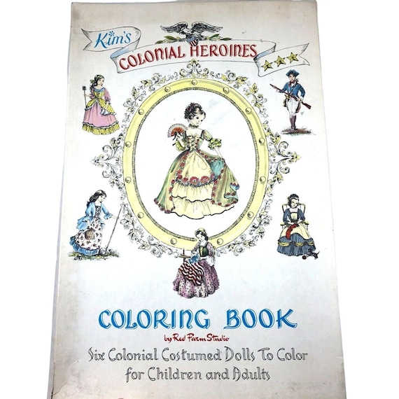 Vintage kims colonial heroines coloring book red farm x unused wbox