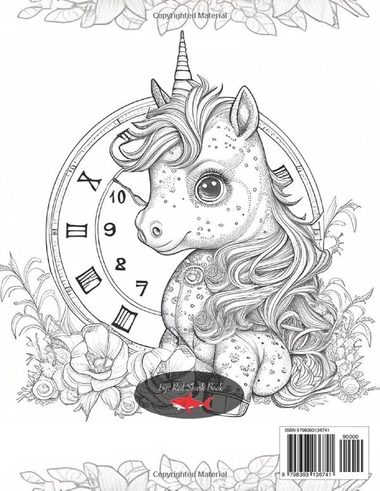 Beauty unicorn coloring book coloring book for kids x relaxing beauty unicorn coloring for kids drawings unique in flowers and much much more shark book red books