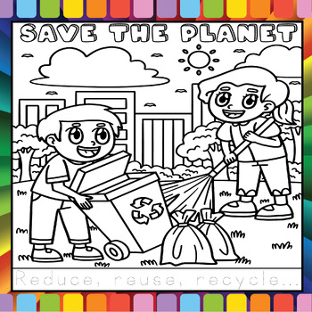 Earth day coloring page