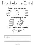Reduce reuse recycle coloring page