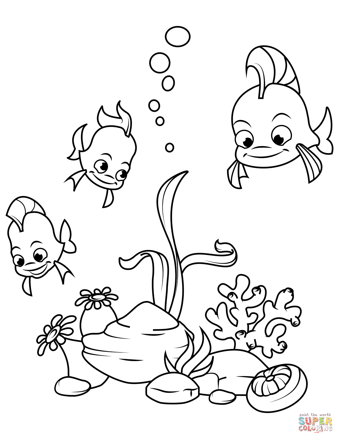 Coral reef fish coloring page free printable coloring pages