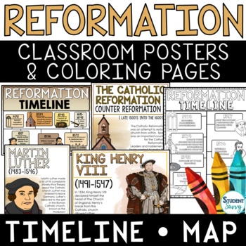 Reformation posters timelines maps coloring pages