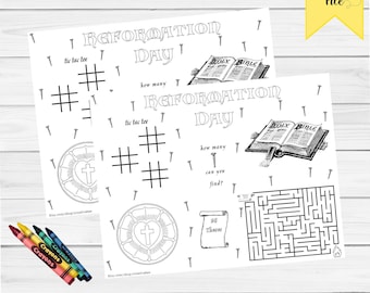 Reformation day printable activity martin luther activity sheet for kids reformation game reformation coloring page