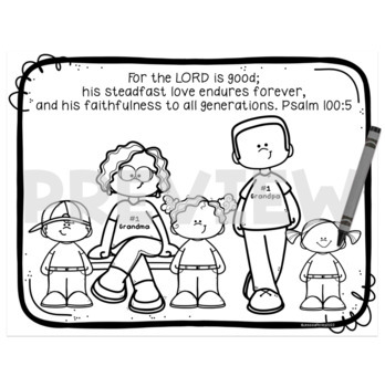 Psalm coloring page coloring sheet christian grandparents day