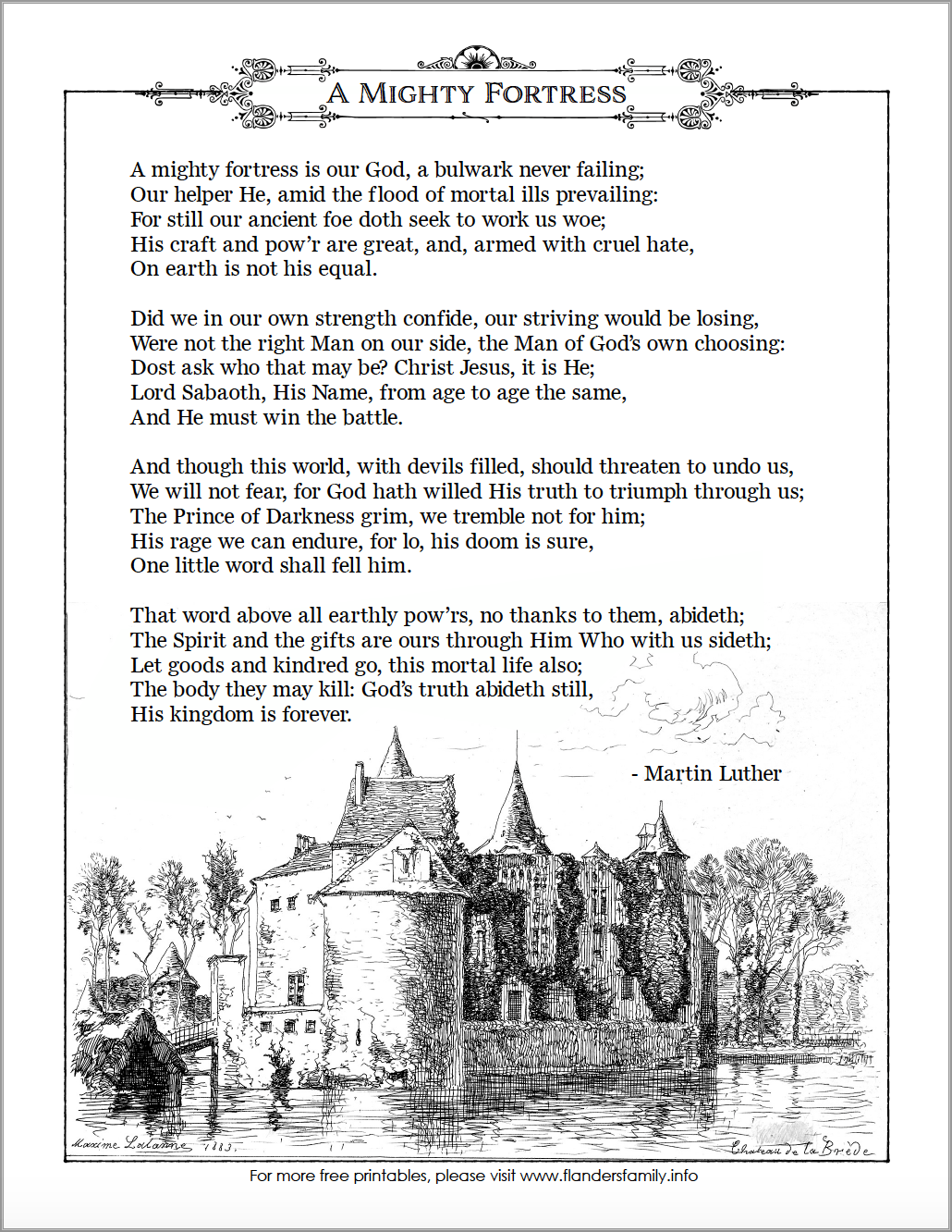 Mighty fortress coloring page