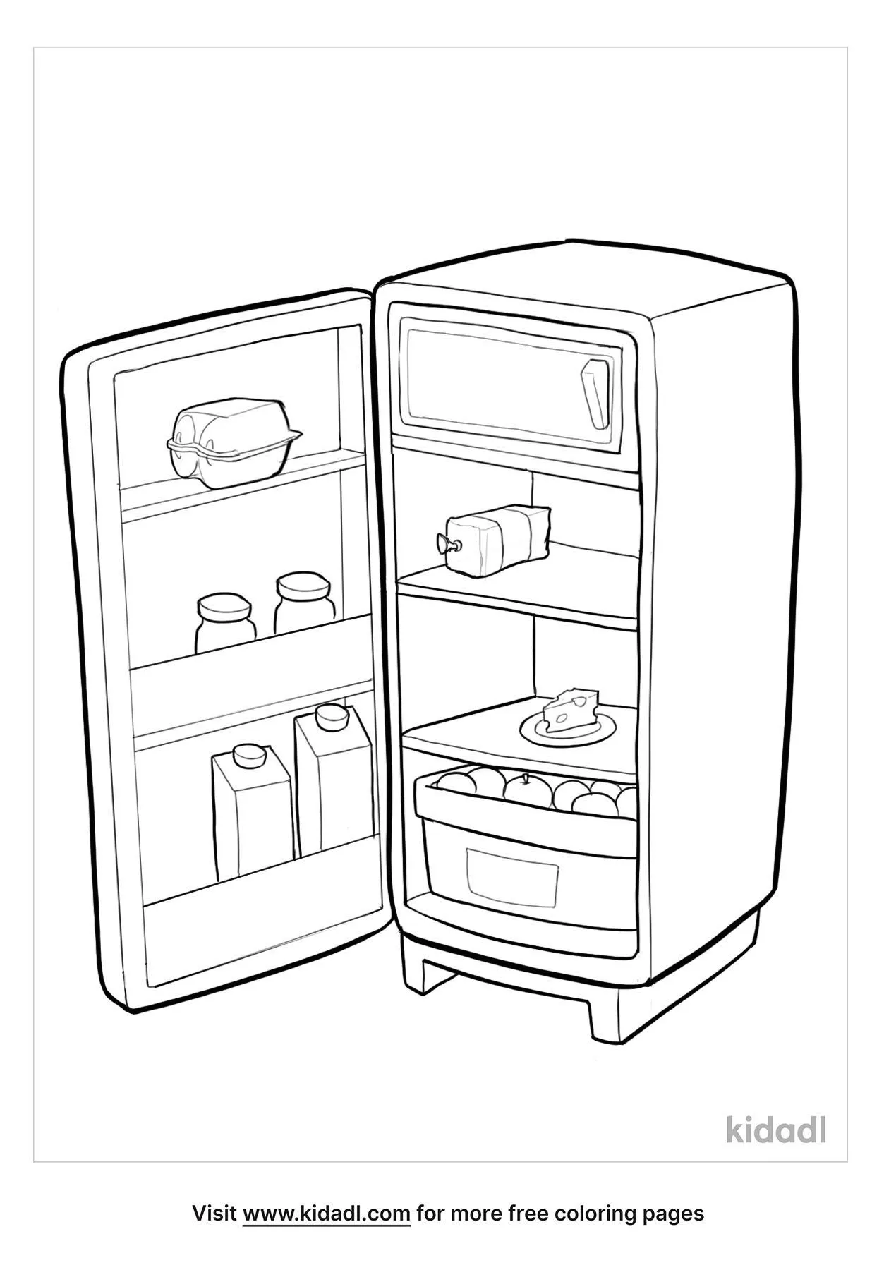 Free refrigerator coloring page coloring page printables
