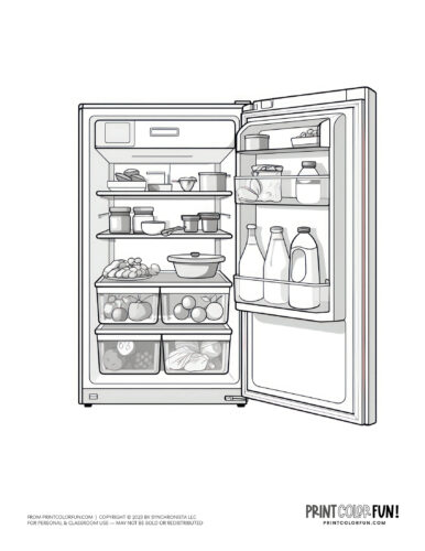 Refrigerator coloring pages at