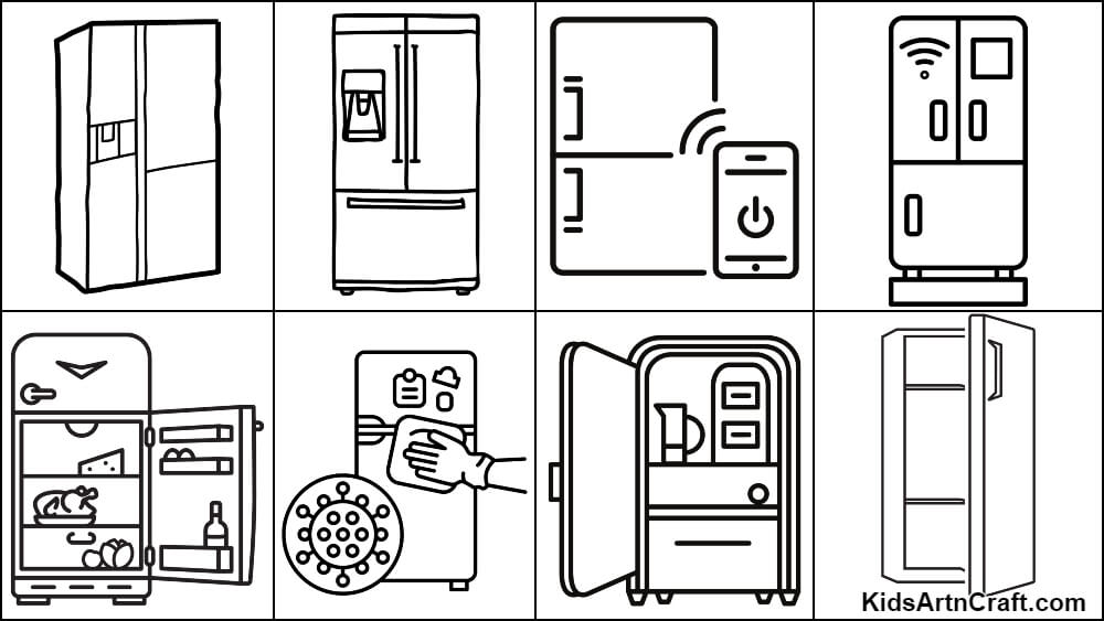 Refrigerator coloring pages for kids â free printables