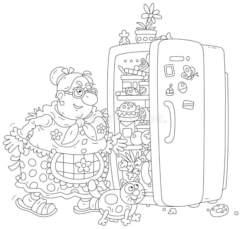 Refrigerator coloring stock illustrations â refrigerator coloring stock illustrations vectors clipart