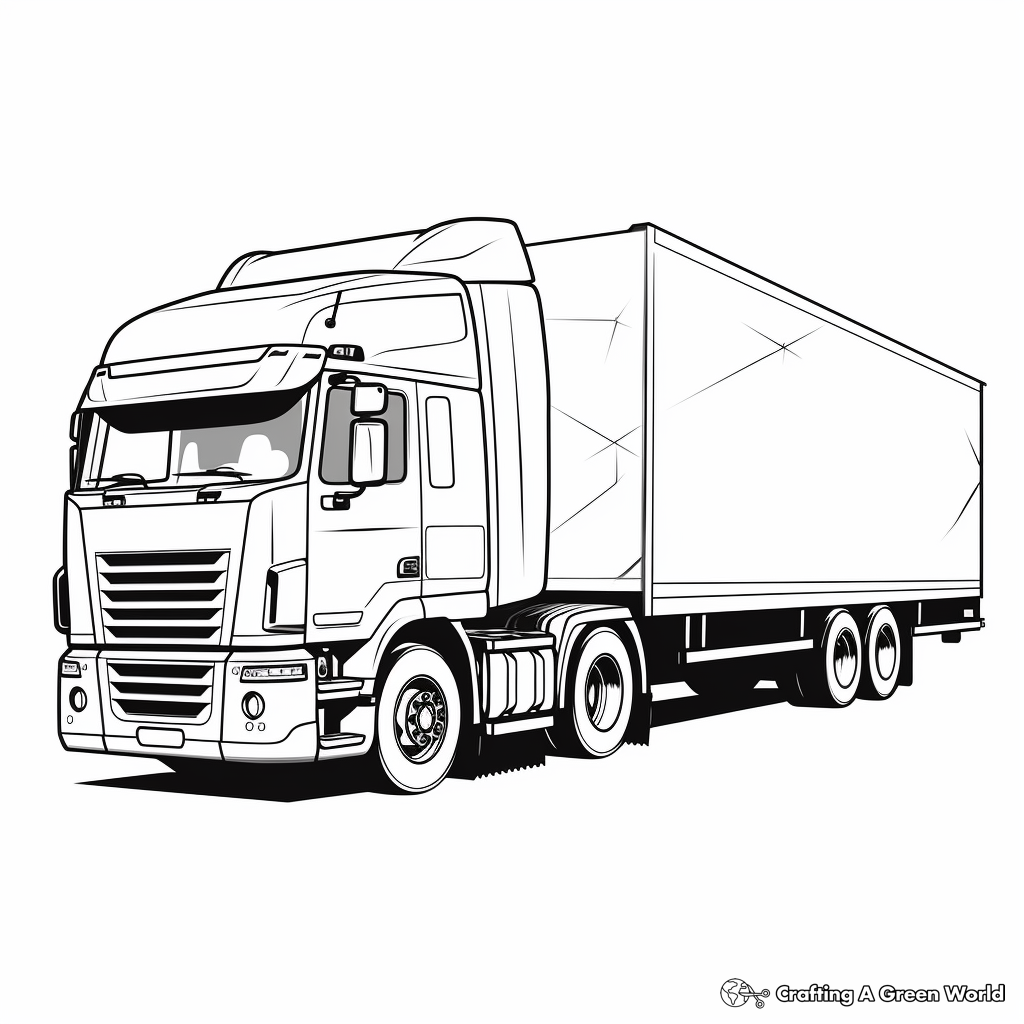 Semi truck trailer coloring pages