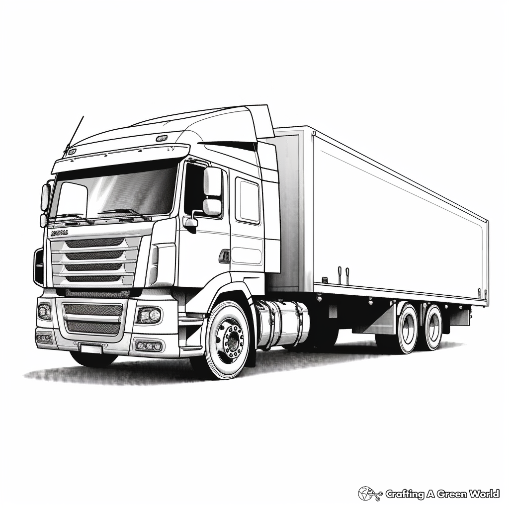 Semi truck trailer coloring pages