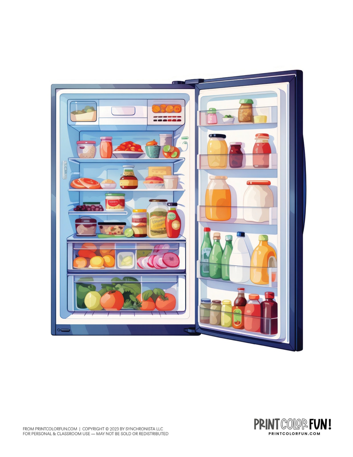 Refrigerator coloring pages at