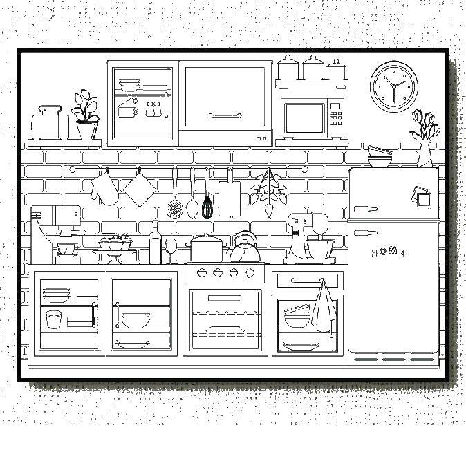 Online coloring pages coloring page kitchen kitchen coloring pages for kids