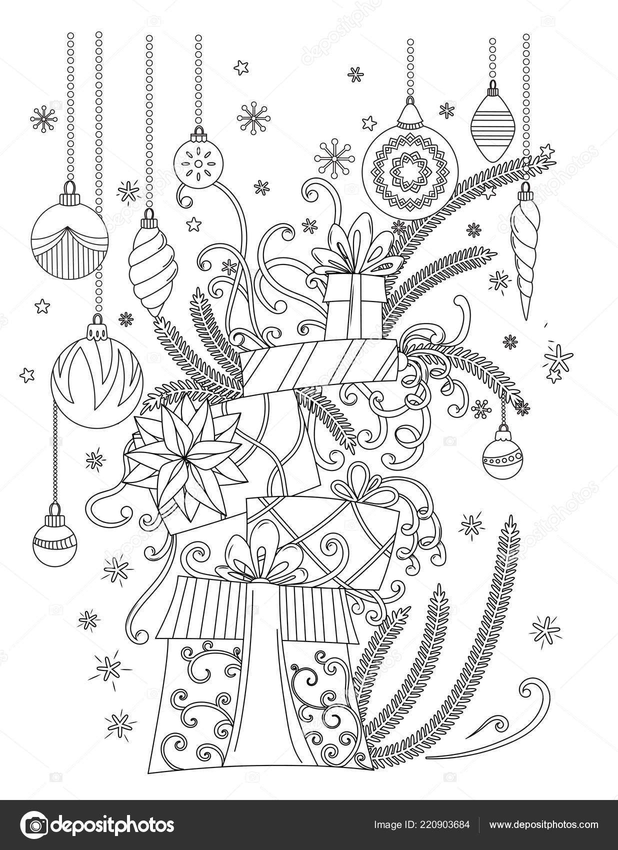 Pãgina para colorear de navidad vector de stock por elinorka