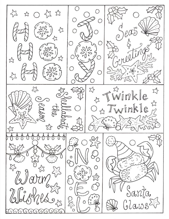 Etiquetas de regalo de navidad para colorear descarga instantãnea pãgina para colorear digital artesanãa de navidad diversiãn en familia