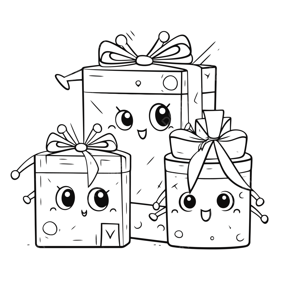 Dibujo de pãginas para colorear navidad niãos en edad precolar cajas regalo bozo vector png dibujos dibujo de navidad dibujo colar dibujo de ala png y vector para dcargar gratis