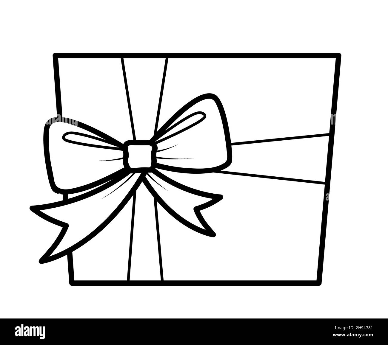 Christmas coloring book or page for kids gift black and white illustration stock photo