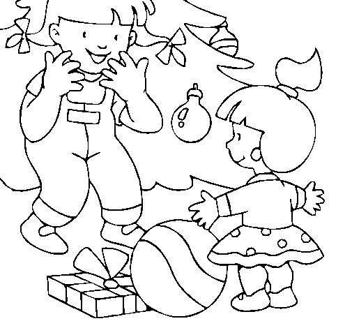 Dibujo de regalos de navidad para colorear