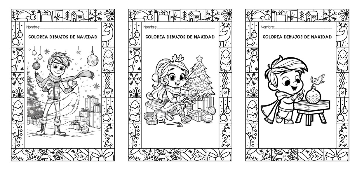 Bonitos dibujos para colorear en navidad con los mãs pequ vol