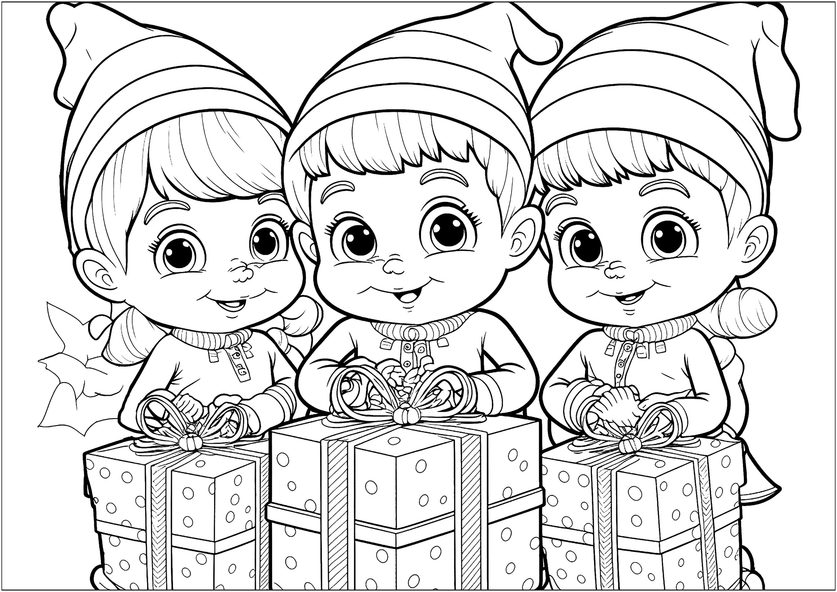 Tres elfos navideãos